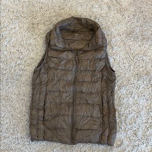 Tan down puff vest